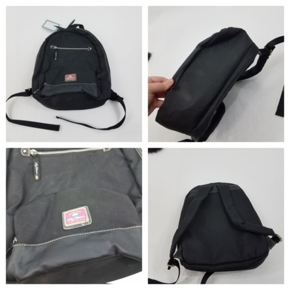 Lily‎ Bloom Backpack Bag Black Varsity Style Solid - Picture 4 of 4